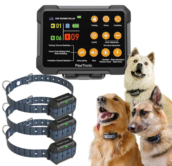 PawTronic Hybrid Series Wireless Dog Fence - Indoor and Outdoor Dog Fence Collar