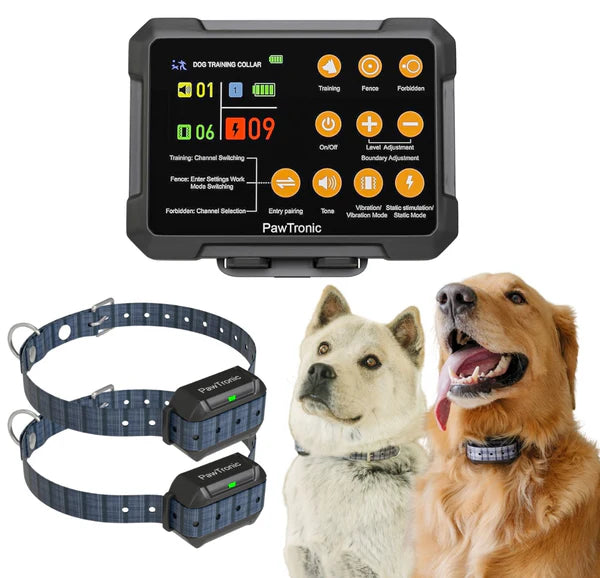 PawTronic Hybrid Series Wireless Dog Fence - Indoor and Outdoor Dog Fence Collar